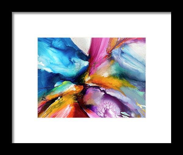 Abstract Framed Print featuring the painting Energy Flow #5 by Jonas Gerard