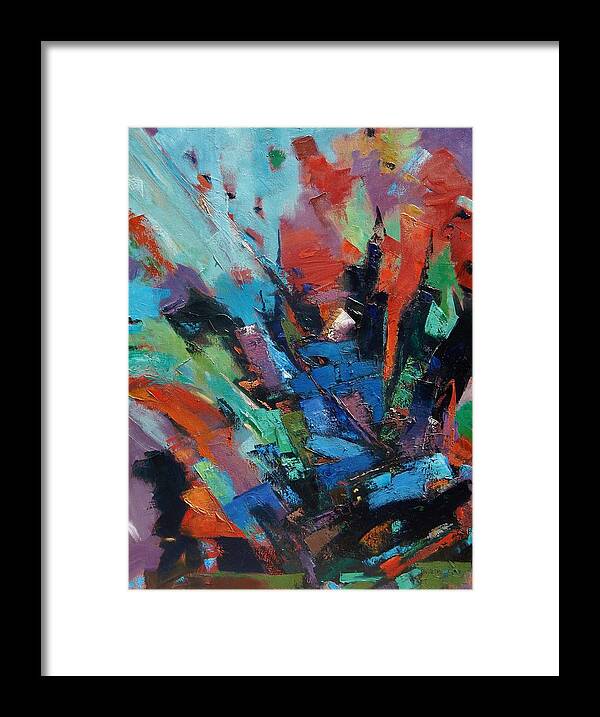 Abstract Framed Print featuring the painting Energy Release by Gary Coleman