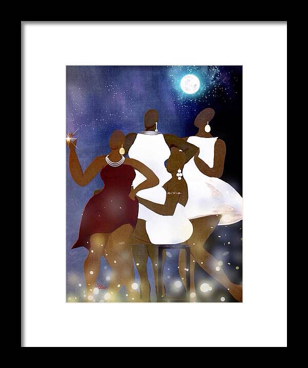 Wedding Party Framed Print featuring the digital art Engagement Party by Romaine Head