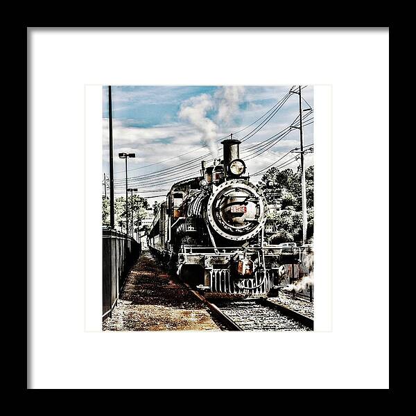 Engine Framed Print featuring the photograph Engine 154, Steaming And Ready To Roll by Sharon Popek
