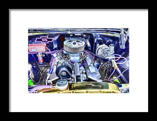Automotive Framed Print featuring the painting Engine compartment 3 by Jeelan Clark
