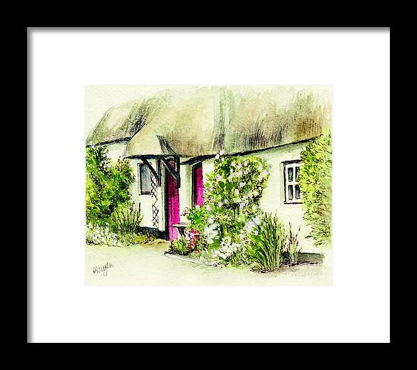 English Framed Print featuring the painting English Country Cottage series by Morgan Fitzsimons