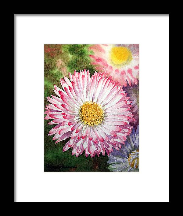 Flowers Framed Print featuring the painting English Daisies by Irina Sztukowski