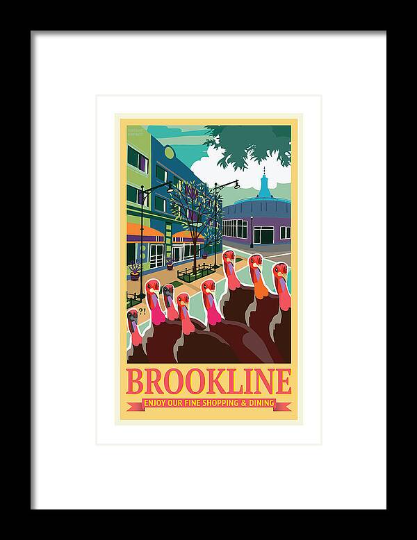 Brookline Framed Print featuring the digital art Enjoy Our Shopping by Caroline Barnes