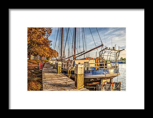 Boat Framed Print featuring the photograph Enkhuizen Outer Harbour by Frans Blok