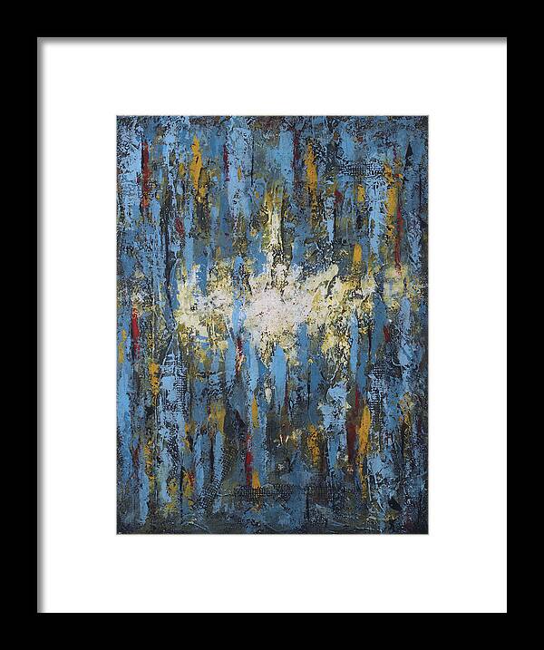 Abstract Framed Print featuring the painting Enlighten by Jim Benest
