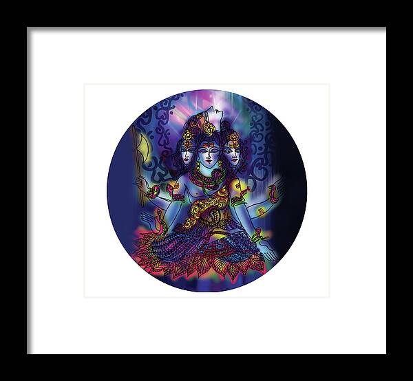 Shiva Framed Print featuring the painting Enlightened Shiva by Guruji Aruneshvar Paris Art Curator Katrin Suter