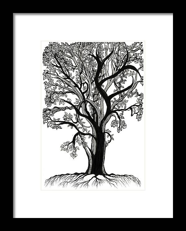 Trees Framed Print featuring the drawing Entangled by Danielle Scott