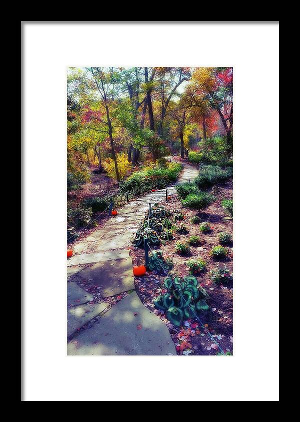 Garden Framed Print featuring the mixed media Enter the Autumn Garden by Stacie Siemsen