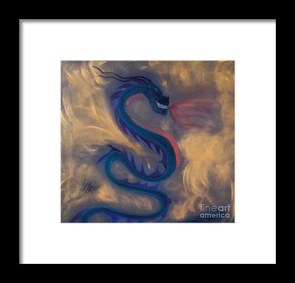 Dragon Framed Print featuring the painting Enter the Dragon by Artist Linda Marie