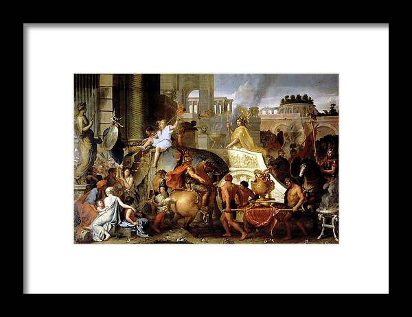 Charles Lebrun Framed Print featuring the painting Entry of Alexander by Charles LeBrun