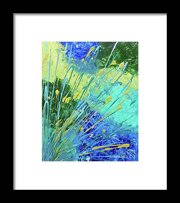 Neon Abstract Framed Print featuring the painting Envy by Jilian Cramb - AMothersFineArt