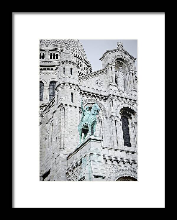 Photography Framed Print featuring the photograph Equestrian Statue Sacre Coeur Paris by Ivy Ho