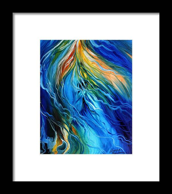 Horse Framed Print featuring the painting EQUINE ILLUSION in BLUE by Marcia Baldwin
