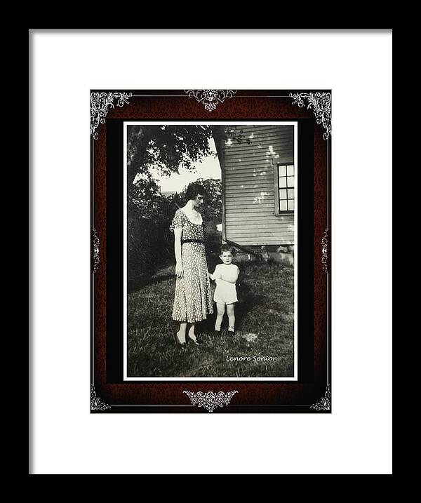 Expressive Framed Print featuring the photograph Ernest and Aunt Anna by Lenore Senior