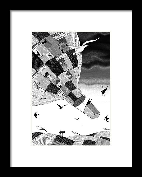 Balloon Framed Print featuring the mixed media Escape by Andrew Hitchen