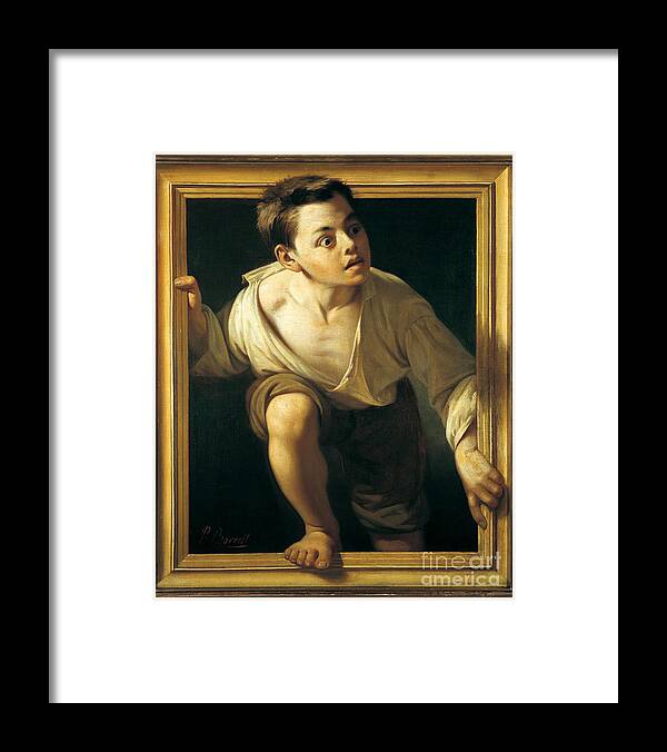 Pere Borrell Del Caso (1835-1910) Escaping Criticism Framed Print featuring the painting Escaping Criticism by Pere Borrell Del Caso
