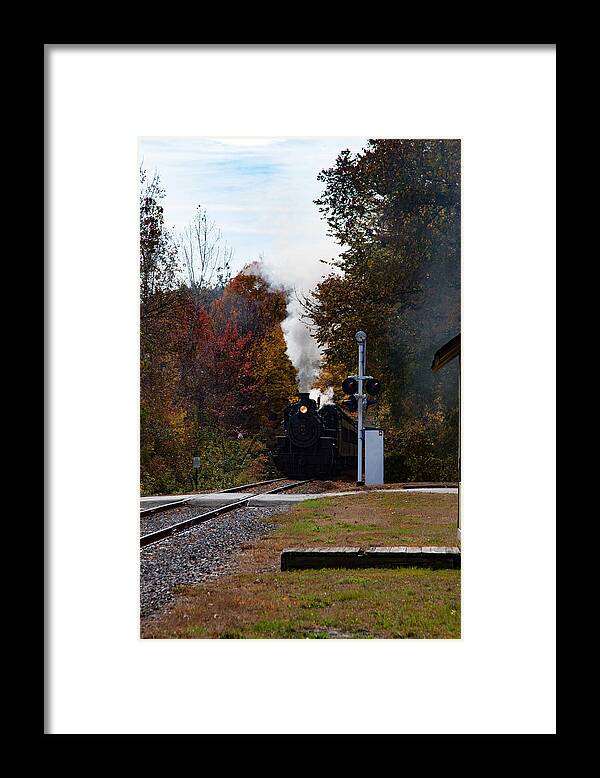 #jefffolger Framed Print featuring the photograph Essex steam train coming into fall colors by Jeff Folger