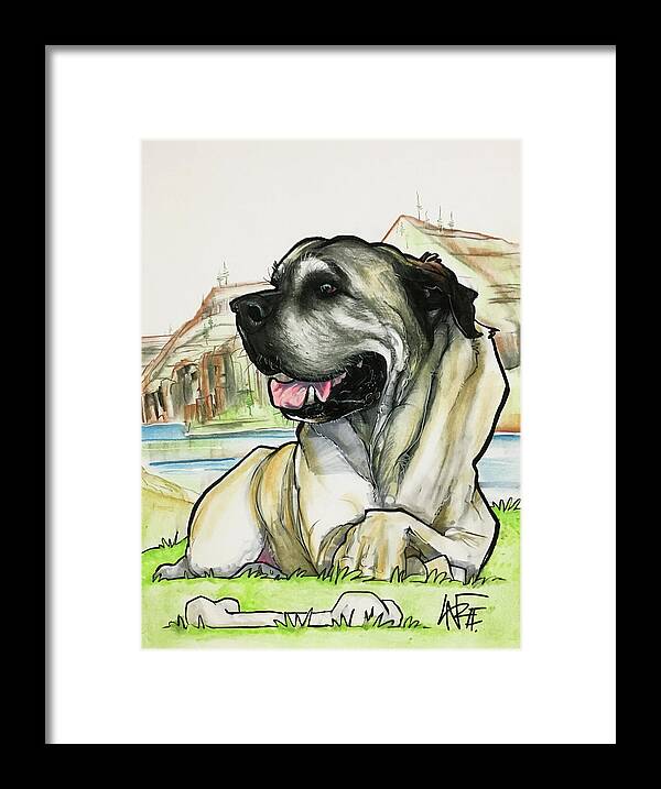 Pet Portrait Framed Print featuring the drawing Estrada 3133 by John LaFree