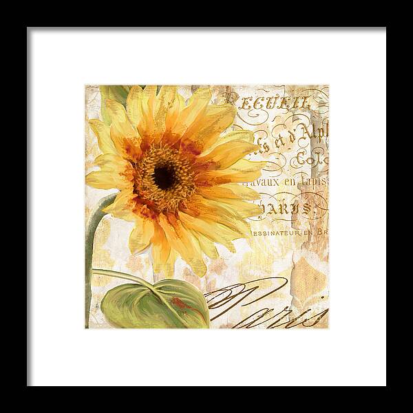 Sunflower Framed Print featuring the painting Ete by Mindy Sommers