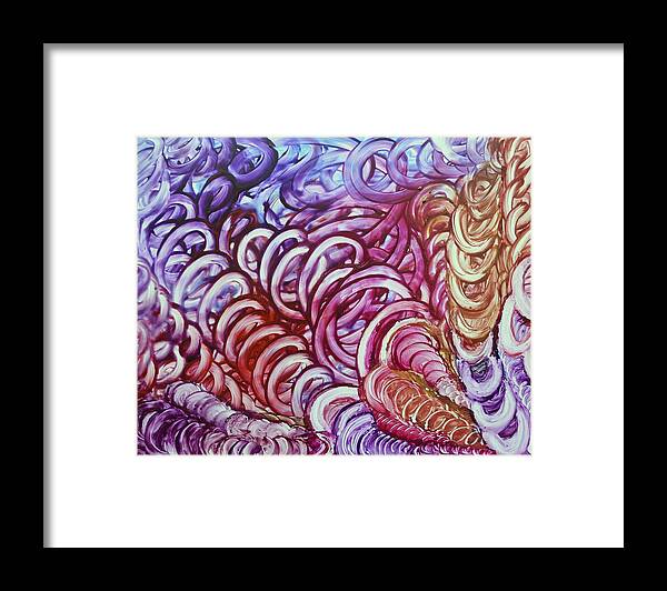 Abstract Framed Print featuring the painting Eternal Links II by Manjiri Kanvinde