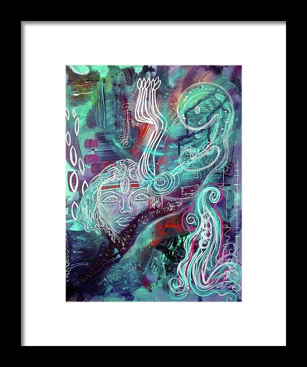 Woman Framed Print featuring the mixed media Eternal Woman by Mimulux Patricia No