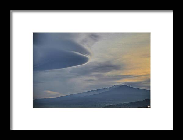 Etna Framed Print featuring the photograph Etna Clouds by John Meader