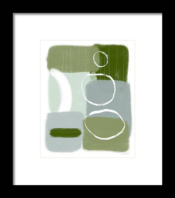 Abstract Framed Print featuring the mixed media Eucalyptus Breeze 2- Art by Linda Woods by Linda Woods