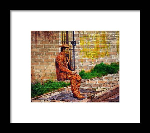 Painting Framed Print featuring the photograph European Street Performer by Digital Art Cafe