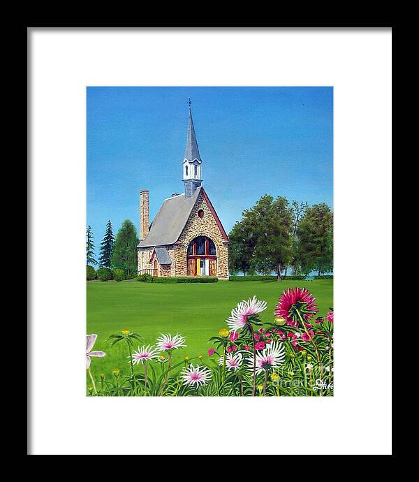 Nova Scotia Framed Print featuring the painting Evangeline Museum by Donald Hofer