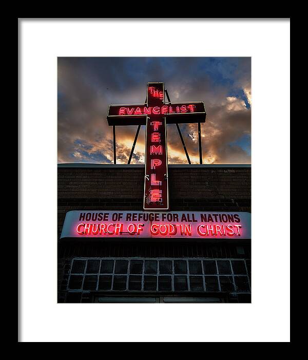 Cross Framed Print featuring the photograph Evangelist Temple by Bud Simpson