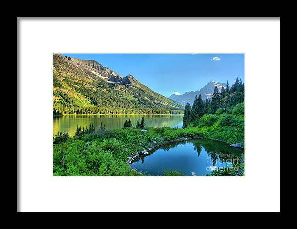 Josephine Framed Print featuring the photograph Evening At Lake Josephine by Adam Jewell