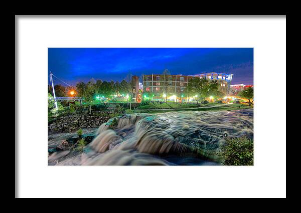 Greenville Framed Print featuring the photograph Evening at the Falls by Blaine Owens