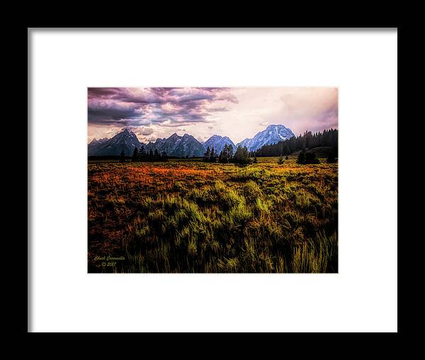 Fine Art Photography Framed Print featuring the photograph Evening At The Grand Tetons ... by Chuck Caramella
