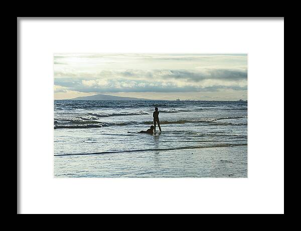 Ocean Framed Print featuring the photograph Evening at the Ocean by Karen Ruhl
