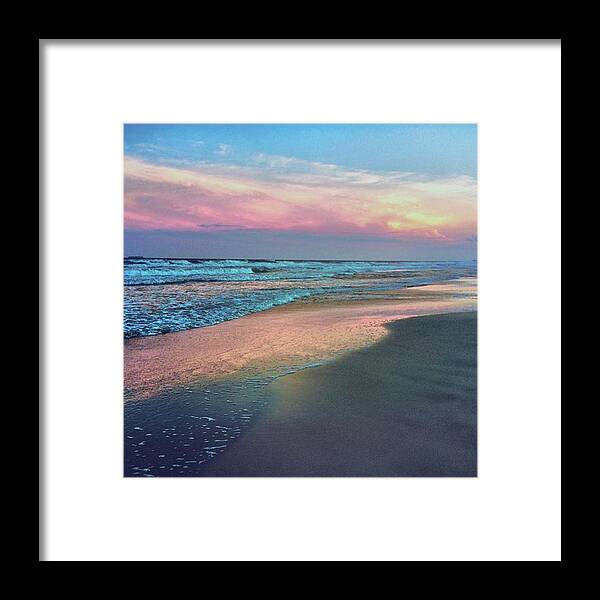 Cassandramichellephotographer Framed Print featuring the photograph Evening Beach Pastels by Cassandra M Photographer