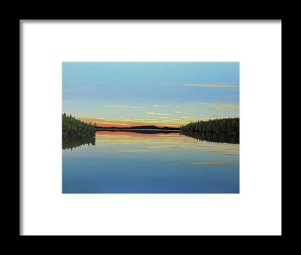 Landscape Framed Print featuring the painting Evening Calm by Kenneth M Kirsch
