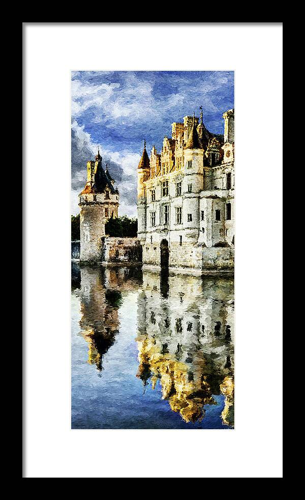 Chateau De Chenonceau Framed Print featuring the photograph Evening falls at the Castle by Weston Westmoreland
