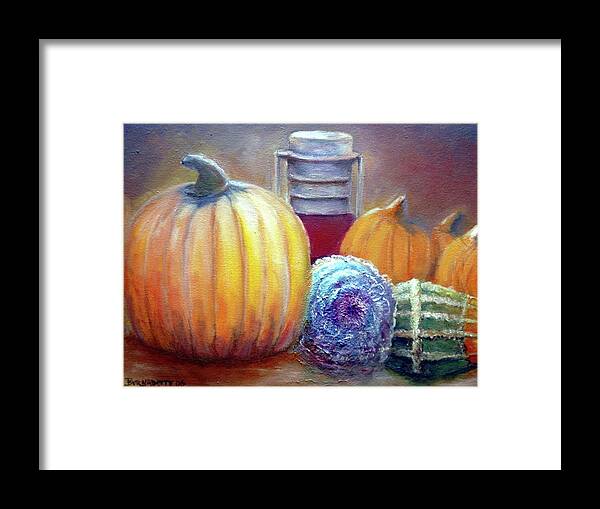 Autumn Framed Print featuring the painting Evening Harvest by Bernadette Krupa