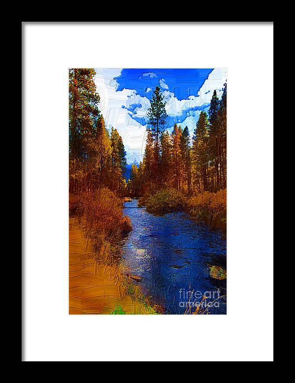 Diane Berry Framed Print featuring the painting Evening Hatch on the Metolius Painting by Diane E Berry