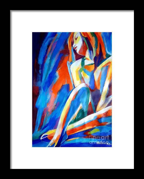Contemporary Art Framed Print featuring the painting Evening mood by Helena Wierzbicki