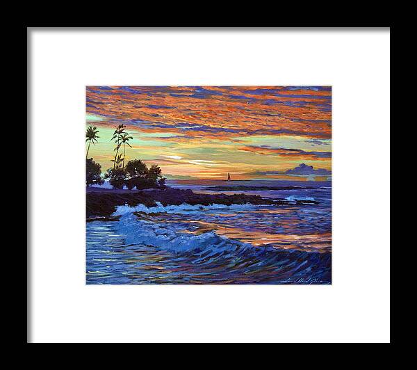 Plein Aire Framed Print featuring the painting Evening Sail Hawaii by David Lloyd Glover