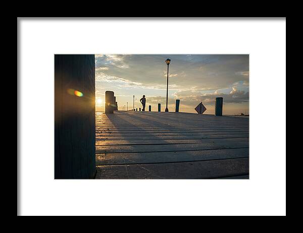 Seaside Park Framed Print featuring the photograph Evening Stroll by Kristopher Schoenleber