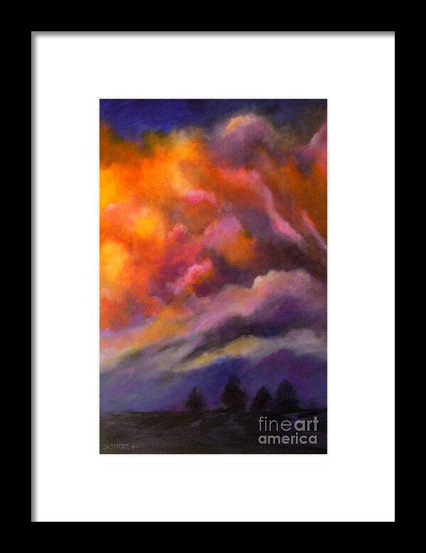 Clouds Framed Print featuring the painting Evening Symphony by Alison Caltrider