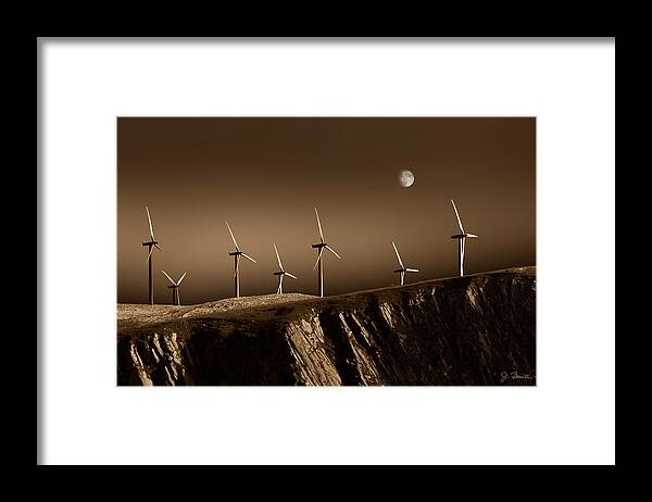 Windmill Framed Print featuring the photograph Evening Wind Power by Joe Bonita