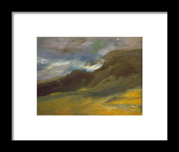 Storm Clouds Framed Print featuring the painting Arashi by Susan Esbensen