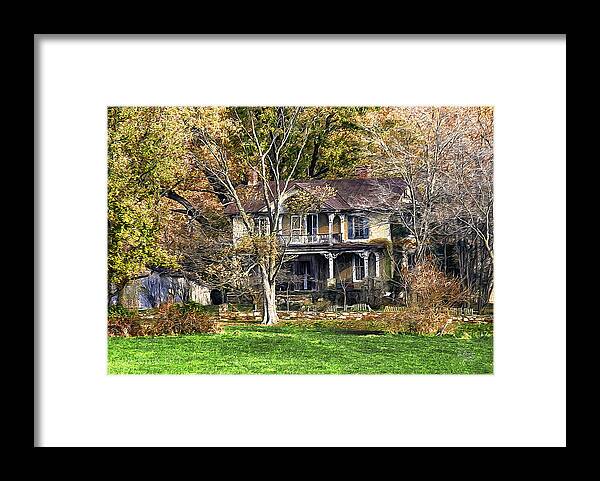 Old Building; Elderly Conditions; Growing Old; Middleburg Virginia Framed Print featuring the digital art Every Blossom Falls by Joe Paradis