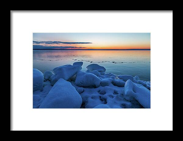 Higgins Lake Framed Print featuring the photograph Every sunrise is a new day by Joe Holley
