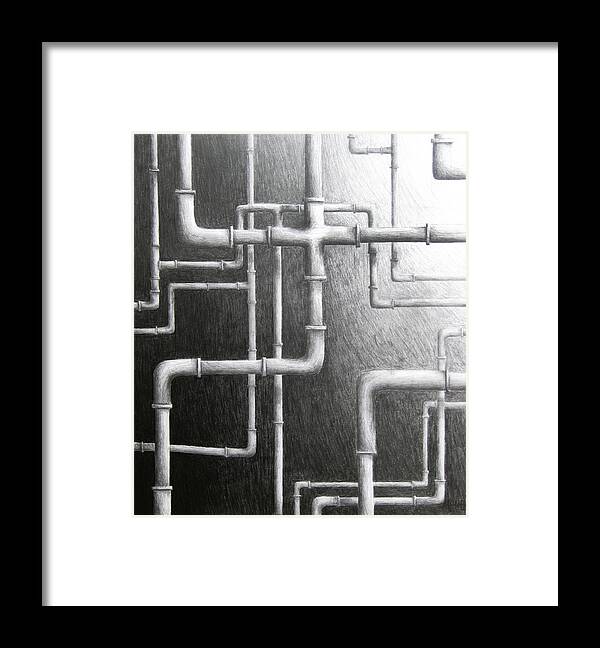 Pipe Framed Print featuring the drawing Everyone Else by Michael Morgan