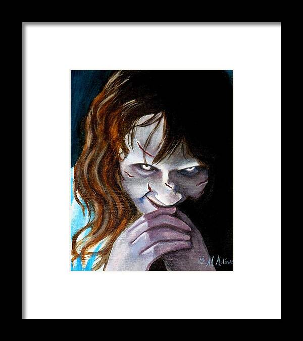 Horror Framed Print featuring the painting Evil doesn't get any better by Al Molina